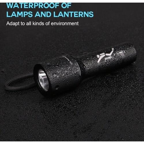 LED Diving Flashlight Underwater Torch Camping Light Super Bright Outdoor Emergency Lamp USB Charging Working Light Lantern