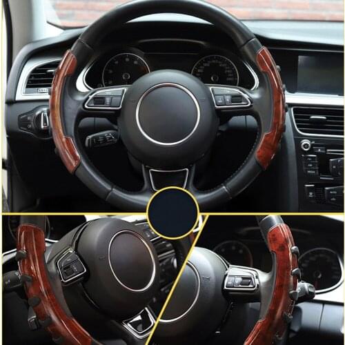 Universal Car Modified Steering Wheel Cover with Spinner Handle Knob Carbon Fiber Sweat Grip Steering Protector Auto Accessories