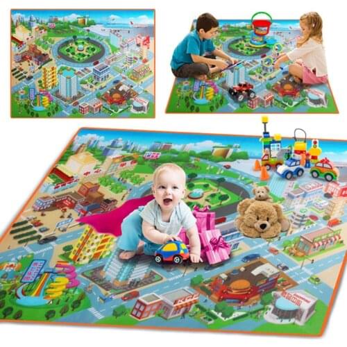 Waterproof Foldable Baby Carpet Route Map Rug for Children Kids Play Toys Game Rug Crawling Pad Childrens Carpet Play Mat