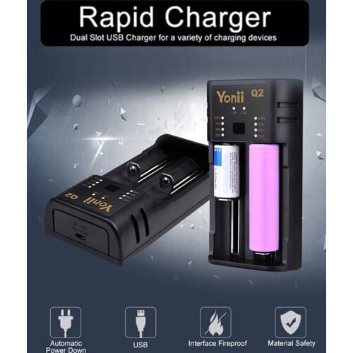 JOUYM USB Lithium Battery Charger for 18650 26650 21700 AA AAA Nickel NiMH Smart Charger For Rechargeable Battery li-ion charger