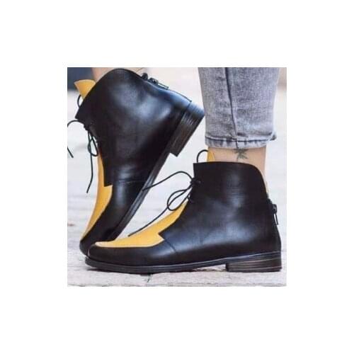 England Style 2021 Boots for Women 2021 New Autumn Winter PU Leather Short Ankle Boots Ladies Motorcycle Boots Women Shoes