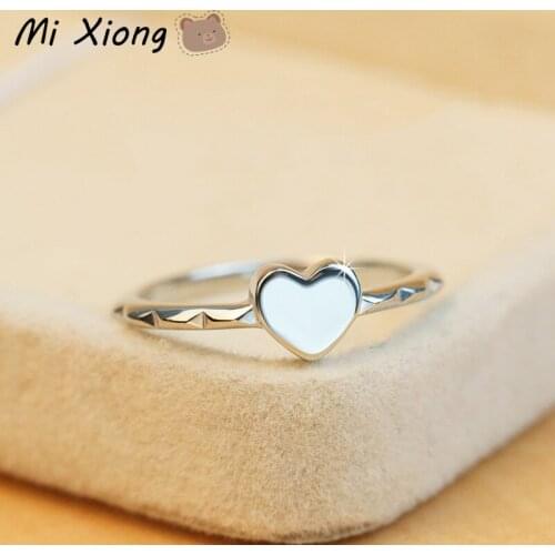 Mi Xiong woman ring 925 sterling silver unique heart-shaped elegant luxury charm wedding anniversary engagement brand jewelry