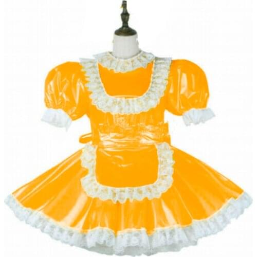 22 Colors Women Cute Lace Mini Dress Short Sleeve Lolita Style Anime Dress With Apron Sweet Girl Maid Cosplay Party Costume