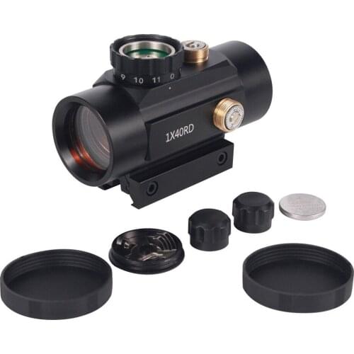 1X40RD Tactical Hunting Red Dot Optical Sight Rifle Scope Telescope Mounts Riflescope Aim Point Hunting 11/12mm