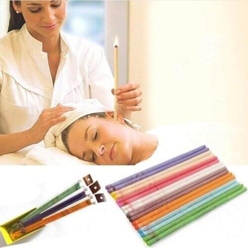 2pcs/pair Indian Ear Candles Aromatherapy Candling Sticks Detox Beauty Earplug Remove Earwax Horn Round Ear Cleaner Random Color