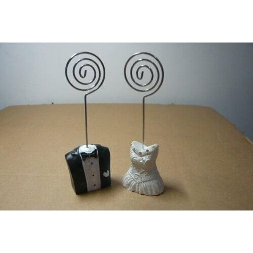 20Pcs/lot=10Pairs Bride and Groom Wedding Party Guests Place card holder (no name cards) For Wedding Favors and Bridal showers