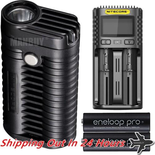 2021 NITECORE MT22A 2xAA Rechargeable Battery + UM2 Charger LED Light Weight Palm-size Portable Flashlight Outdoor Free Shipping