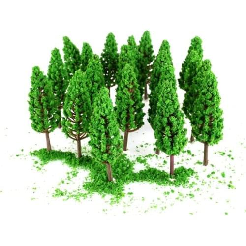 20pcs 65mm Mini Model Trees Building Sand Table DIY Material Plastic Model Green Pine Tree Garden Landscape Artificial Tree