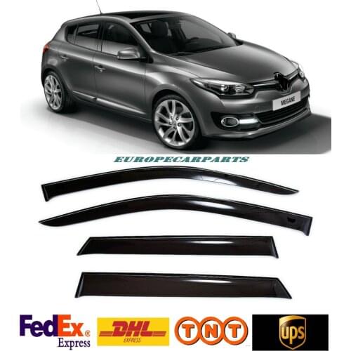 For Renault Megane 3 Hb 2009-2016 Side Window Visors Rain Guard Vent Deflectors 4 pieces