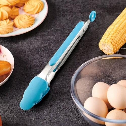 9/12 Inch Barbecue Tong Stainless Steel Food Silicone Vegetable Steak Pork Meat Clip Barbecue Bread Clip Kitchen Tools