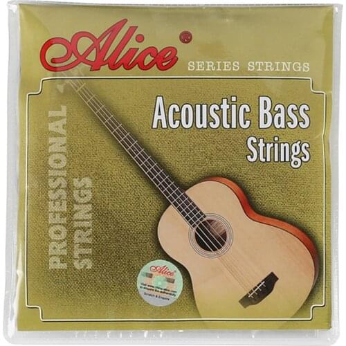 Alice A616-L Acoustic Bass Strings Set 4 Strings Steel Hexagonal Core Coated Copper Alloy Wound Silver Ball-End for Bass Guitar