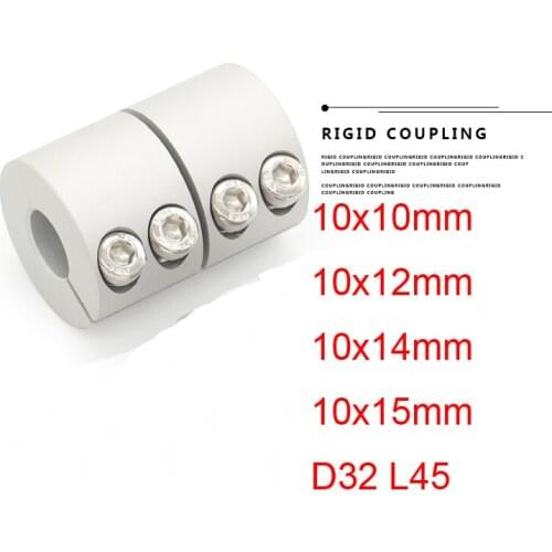 10x12mm 10x14mm 15mm D32 L45 aluminum rigid coupling solid coupling servo motor engraving machine large torque butt-muff coupler