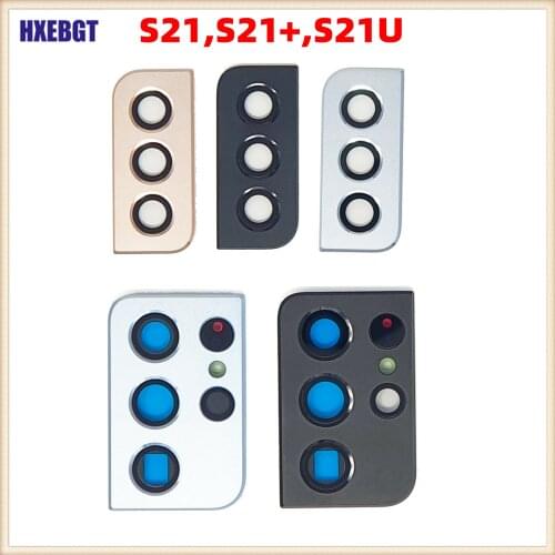 For Samsung Galaxy S21 , S21 Plus , S21 Ultra Back Rear Camera Glass Lens with Metal Frame Smartphone Repair Parts