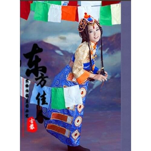 ZhuoMa Exotic Style Minority Zang Group Girls Costume hanfu