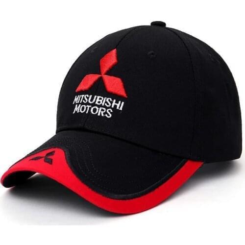 Fashion 3D Mitsubishi Baseball Caps Car Logo MMC Racing F1 Outdoor Cotton Breathable Snapback Sun Hat Trucket Hat Hip Hop Gorras