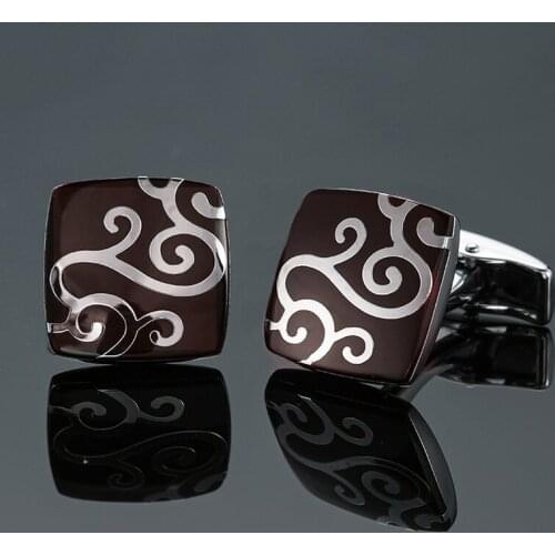 DY High quality brass enamel craft Red Silvery auspicious clouds pattern Cufflinks Mens French shirt Cufflinks free shipping