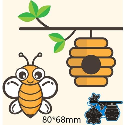 New Metal Cutting Dies Bees And Hive For Card DIY Scrapbooking stencil Paper Craft Album template Dies 80*68mm