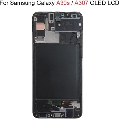 OLED For Samsung Galaxy A30s LCD Display Touch Screen Digitizer Assembly For Samsung A30s A307 A307F/DS A307YN LCD With Frame