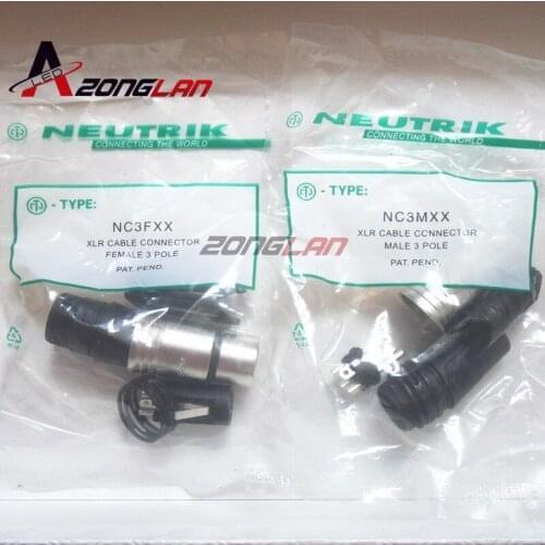 50PCS/lot original FOR NEUTRIK connector 25PCS NC3MXX & 25PCS NC3FXX Male et femelle Un ensemble 3 Broches XLR Connecteur avec