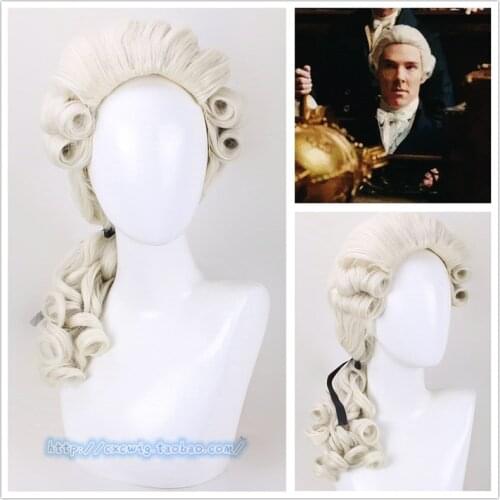 Beige Lawyer Judge Pianist Music Performance Wig Cosplay Baroque Curly Colonial Historical Costume Wig Halloween Cosplay Props