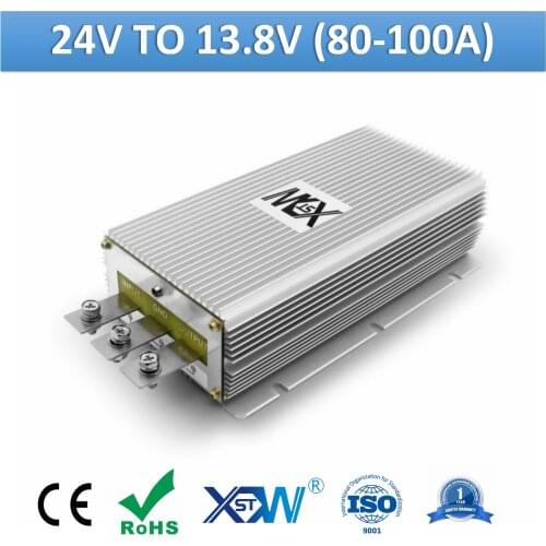 24v to 13.8v DC Converter 80A 100A High Current Output Aluminum Power Converter 13.8v Voltage Regulator Step Down Buck Converter