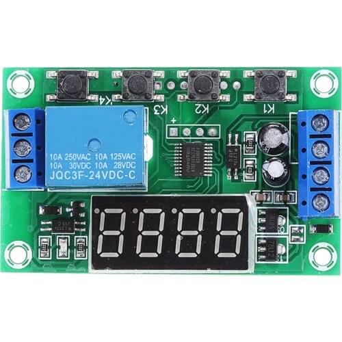 Taidacent Pulse Time Relay 5V12V24V Timing Adjustable Digital Display Time Relay Switch for Water Pump Power Off Trigger Control