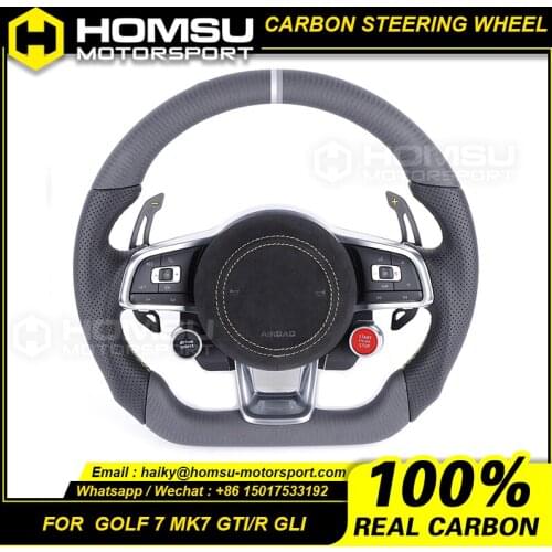 Carbon Fiber Custom-made Steering Wheel For VW Golf 7 MK7 GTI/R GLI Carbon Fiber Custom-made Steering Wheel
