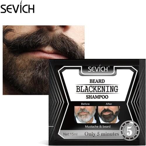Sevich Fast Black Beard Shampoo Only 5 Minutes Grey Beard Removal Dye Beard Coloring Shampoo 15ml Beard Blackening Shampoo