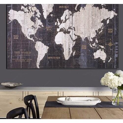 Modern Poster Print Tableaux Big Wall Art Picture Abstract World Map Canvas Painting for Living Room Cuadros Salon Decoracion