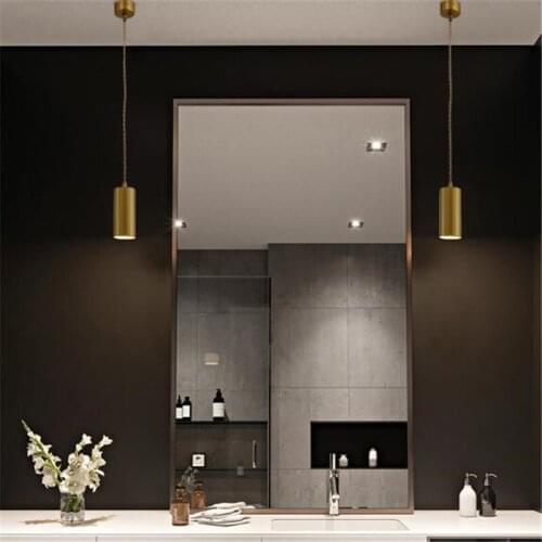 Modern Nordic Copper Pipe Led GU10 Pendant Light for Bedside Foyer Bar Suspension Lamp 13/26cm 1786