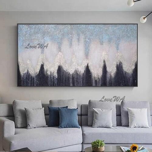 Modern High Quality Abstract Black And White 100% Hand-painted Large Oil Painting Wall Pictures Art Showpiece For Home Bedroom