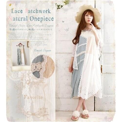 Bohemian Vintage Retro Ethinc Cute Hippie Boho Cotton Linen Lace Crochet Patchwork Robe Femme Vestidos Tunique Women Tank Dress