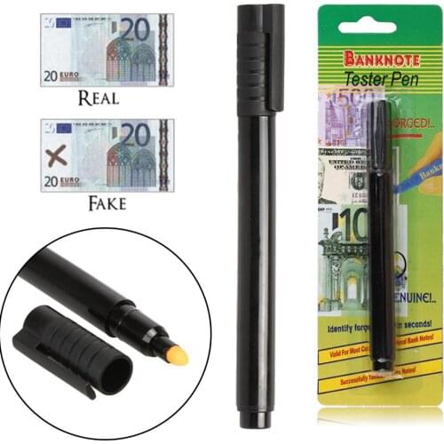 1Pc/3Pcs Portable Pen Shaped Water-based Money Bill Checker Counterfeit Detector Marker Fake Bank Notes Tester Pen Black