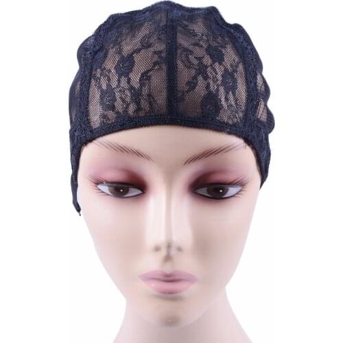 10 Pcs/Lot Double Lace Wig Caps For Making Wigs And Hair Weaving Stretch Adjustable Wig Cap Black Dome Cap For Wig Hair Net