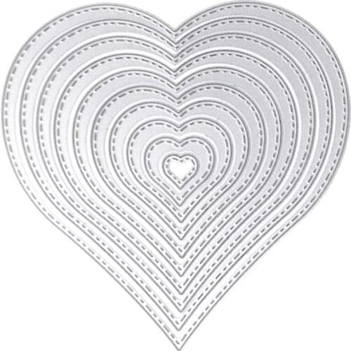 10Pcs Set Metal Heart Dies Stencils Cutting DIY Scrapbooking Embossing Decor Craft Template Mould