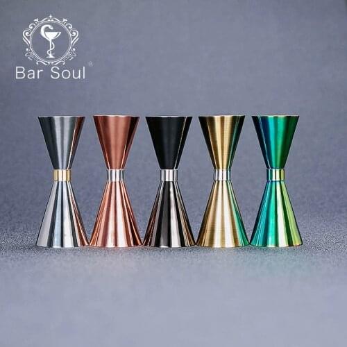 Bar Soul Cocktail Bar Jigger Japanese Style Stainless Steel Jigger Double Spirit Measuring Cup Professional Bartender Tools