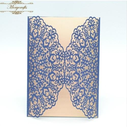 MR112 Delicate Folded Deisgn Invitations Outer Card Wedding Supplies Laser Cut Invitation Card