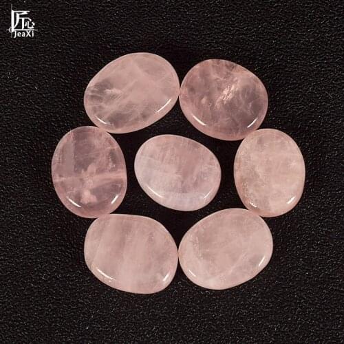 25X22X5mm Natural Rose Quartz Energy Worry Stone Hand Massage SPA Chakra Palm Stone Crystal Mineral for Reiki Healing Meditation