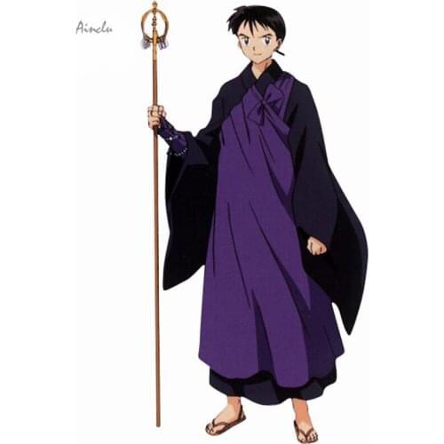 Ainclu Customize for adults and kids InuYasha Miroku Cosplay Costume! Halloween Cosplay Costume
