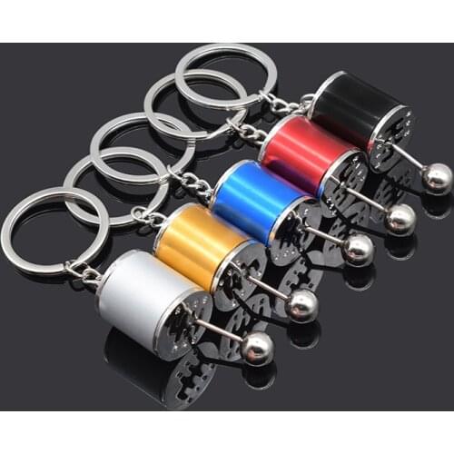 Creative Design of Speed Gearbox Gear Head Key Chain Manual Transmission Lever Shift Key Ring Car Modification Pendant Key Chain