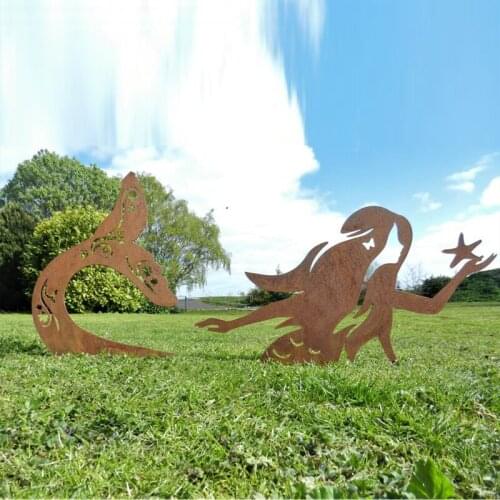 Metal Garden Stake Removable Creative Handicraft Silhouette Art Statue Decoration For Outdoor Courtyard decoration jardin metal