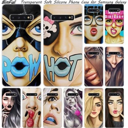 Hot Personality fashion girl Silicone Case For Samsung Galaxy S10 S9 S8 Plus S7 Edge A6 A8 Plus A7 A9 2018 A5 2017 Fashion Cover