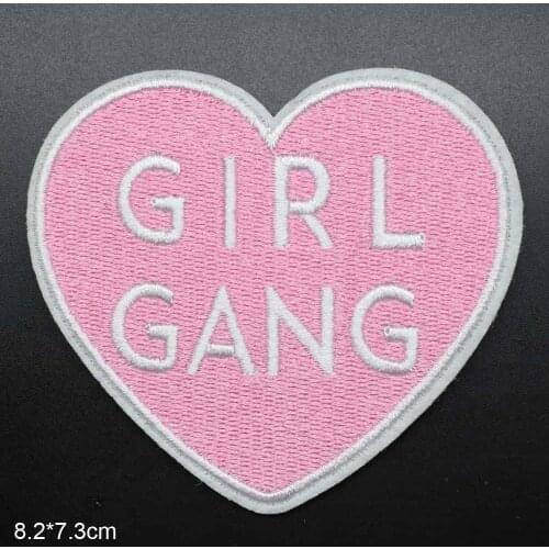 Pink Girl Gang Letters Words Embroidery Punk Clothes Patch For Clothing Iron On Patch Motif Applique