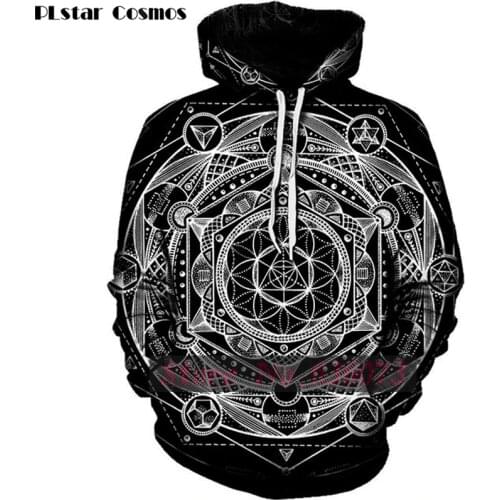 2021 New Fashion Hoodies Psychedelic Trippy Visionary Hoodie Mayan Totem 3D Print Mens Womens Hooded Sweatshirt