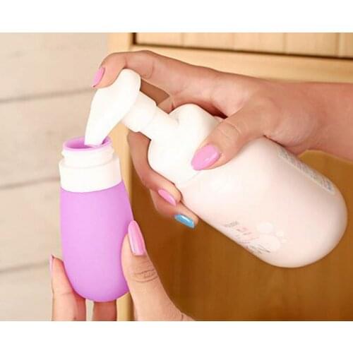 New Arrival 80ML Makeup Refillable Bottles Traveling Packing Silicone Press Bottle for Lotion Shampoo Shower Gel