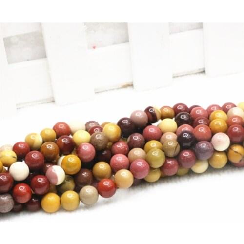 Factory wholesale moukaite smooth round mix natural gem stone 4-12mm DIY loose bead jewelry for jewelry making design or gift Q9