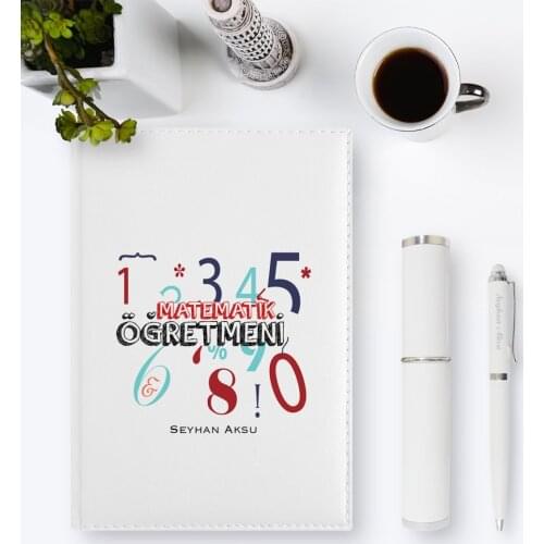 Personalized Math Teacher 2020 Leather Organizer & Pen Gift Set-4