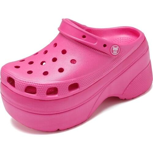 Brand Platform Sandals for Women 2021 Hollow Quick Dry Clogs Female Summer Shoes Candy Color Women Beach Sandals Garden Shoes