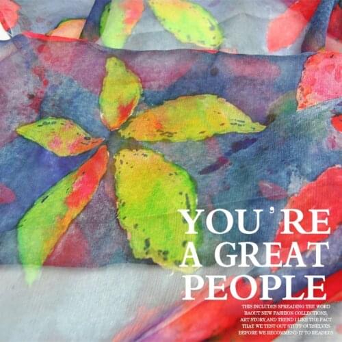 LEO&LIN Large Wide Cool Contrast Color Alternative 100% Silk Pleated Georgette Chiffon Thin Skirt Scarf Fabric DIY Sewing