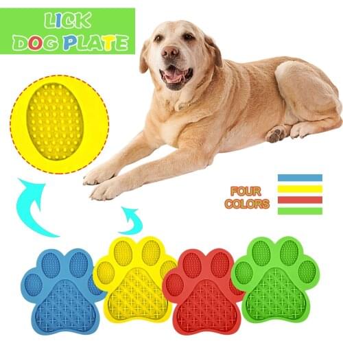 Paw Shaped Pet Dog Lick Mat Food Grade Silicone Pad Slow Eating Dispensing Mat